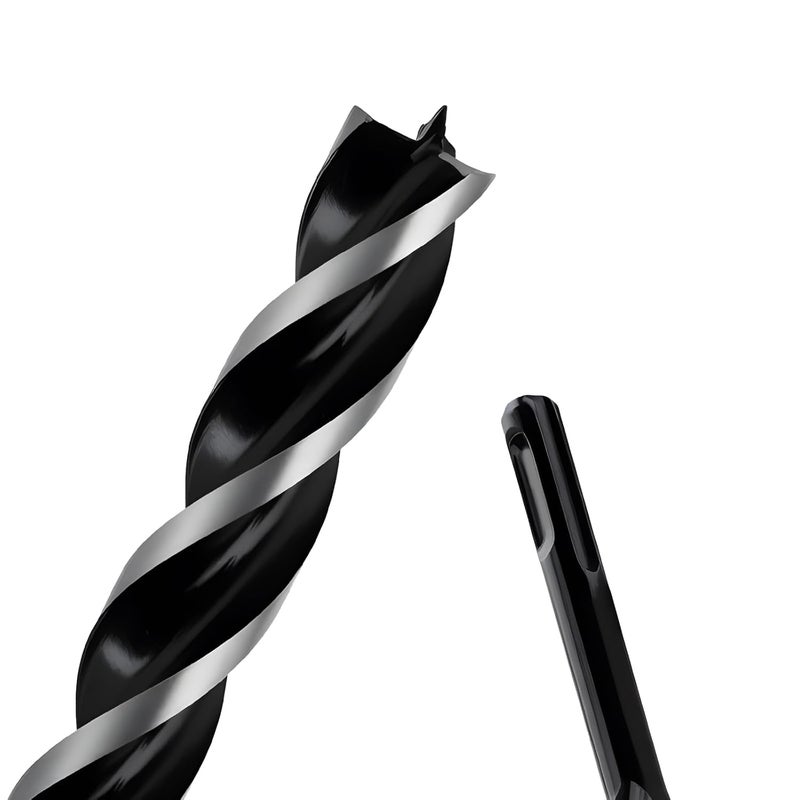 WOBLLMX 1-1/8" x 9" Auger Drill Bit with SDS Plus Shank for Wood,Tri Flute Ship Auger Long Drill Bit for Soft and Hard Wood,Tree Stump,Plastic,Drywall and Composite Materials - Image 1